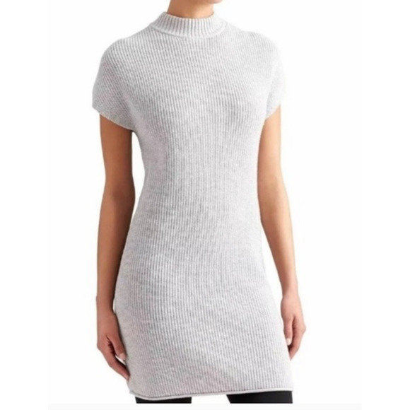 Athleta 100% Merino Fine Wool Pinewood Cap Sleeve and Mock Neck Sweater‎ Dress - Picture 1 of 7